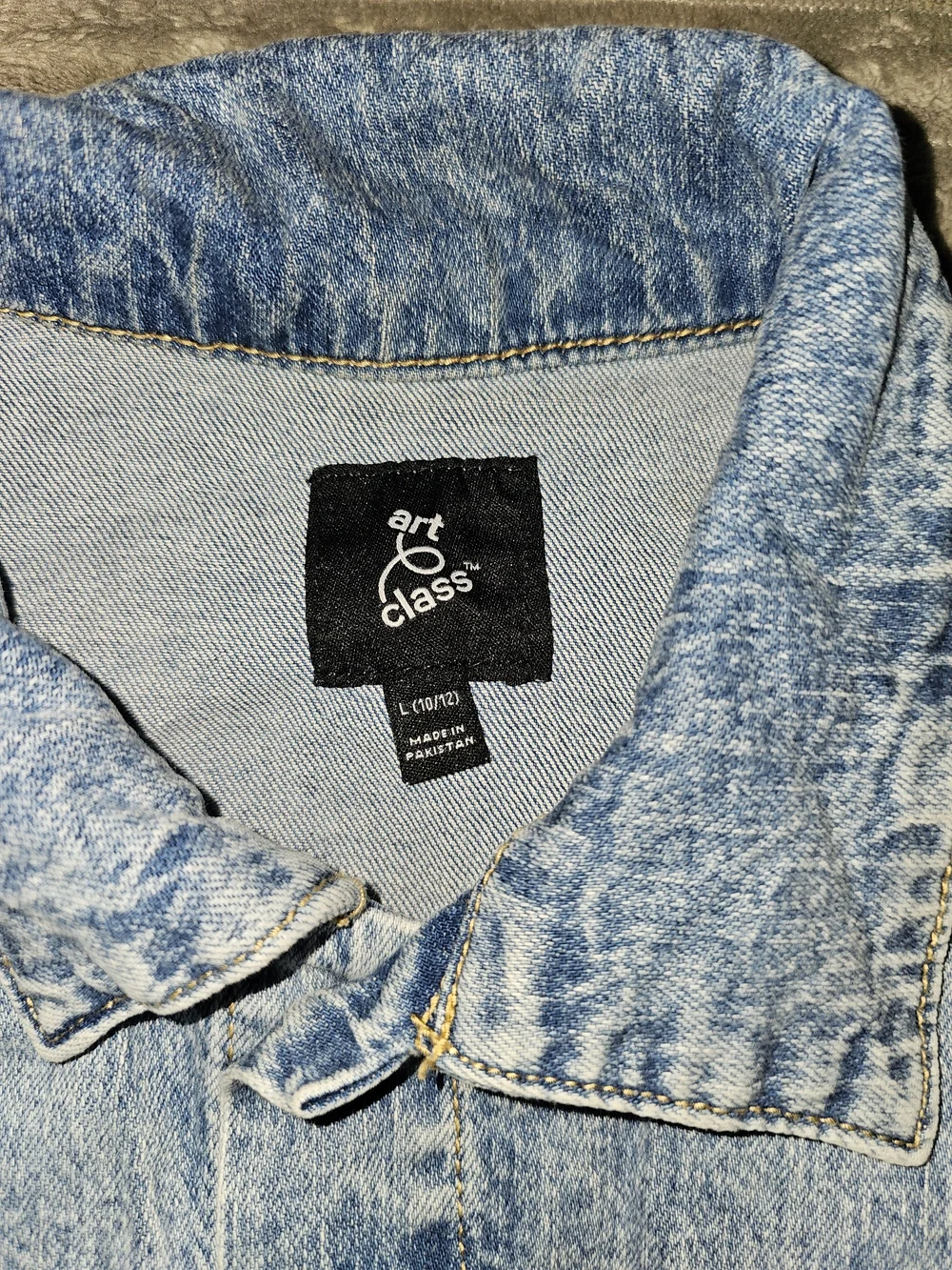 Art Class Kids Light Wash Denim Jacket - Classic Button Front - KD20